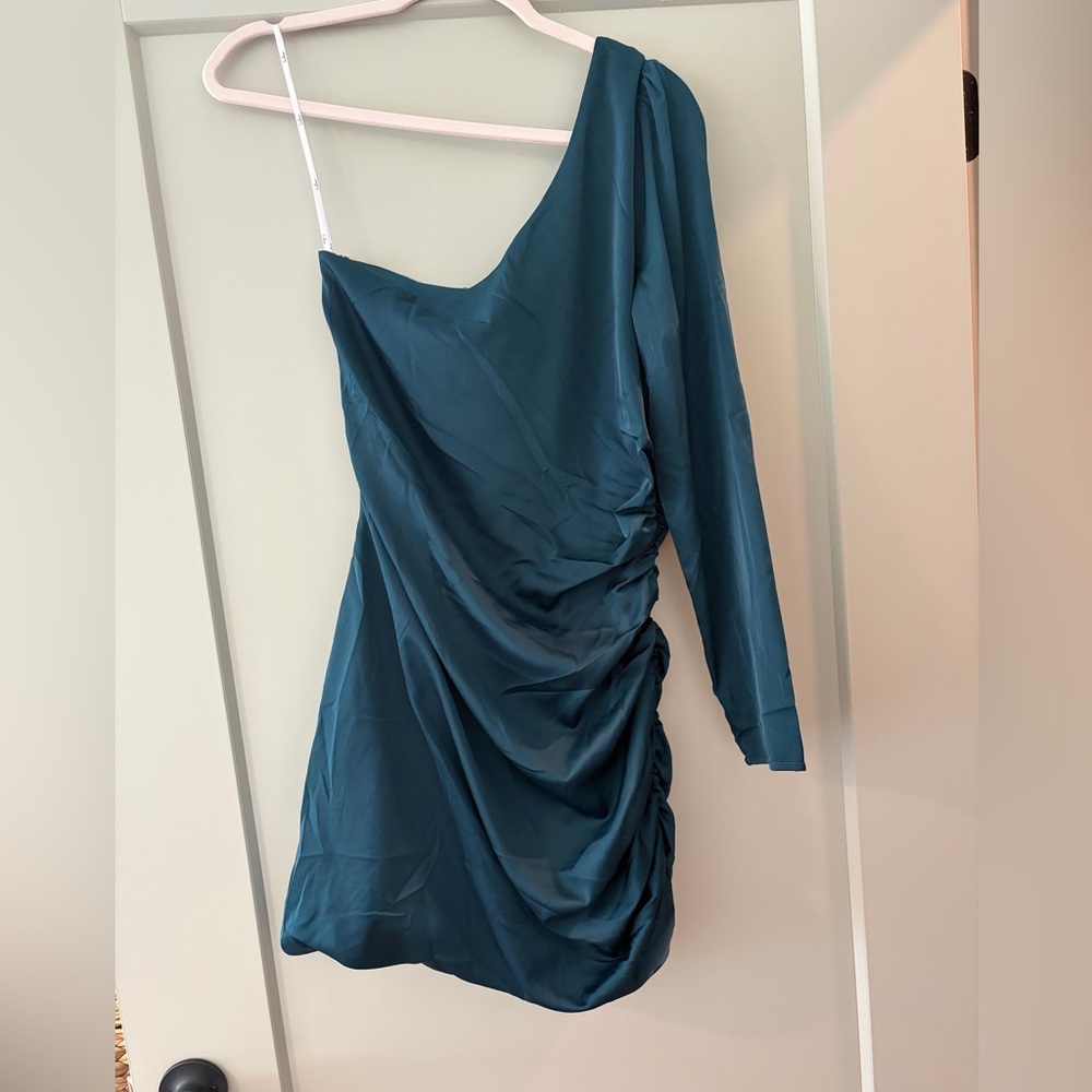 Lulu's Teal One-Shoulder Dress